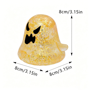 Jouets Squishy Fantômes Mignons – Coffrets Cadeaux Halloween – Balle Anti-Stress à la Maltose Scintillante pour la Décompression – Jouet à Presser - Product Image 4