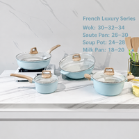 Ensemble de casseroles en aluminium antiadhésif, conduction rapide de la chaleur, marmite à soupe, ensemble de casseroles, facile à nettoyer, hygiénique, sans PFOA, ustensiles de cuisine