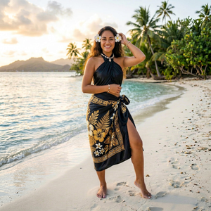 Paréo Hawaïen en Satin Tissé Personnalisé, Sarong Polynésien, Cache-maillot de Plage Léger d'Été pour Filles, Fabricant et Fournisseur OEM ODM - Product Image 1