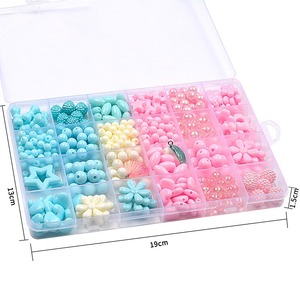 Kit de Cuentas de Plástico Ecológicas Multicolor de 32 Compartimentos para Manualidades, Cuentas Surtidas de Letras/Flores/Perlas para Hacer Pulseras - Product Image 6