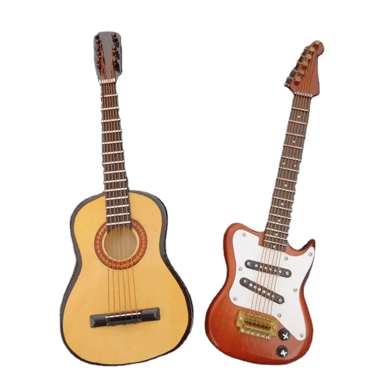 Mini guitare forme modèle décoration 15 cm en stock avec étui musique cadeau