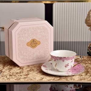 European Flower Printing New Bone China Porcelain <b>Tea</b> Cup and Saucer <b>Set</b> Vintage Afternoon <b>Coffee</b> Cup <b>Set</b> - Product Image 3