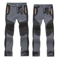 Pantalon de Randonnée Convertible Léger Unisexe en Softshell Extensible, Tissu Polyester, Taille Plus, Vêtement de Trekking