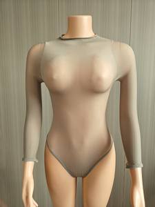 Viviblook Z0208BS Combinaison sexy pour femmes à manches longues très élastiques, combinaison transparente sexy - Product Image 2