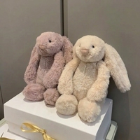 Jellcatt UK Lapin en peluche à longues oreilles, neutre, pastel, pour cadeau de fête de Thanksgiving
