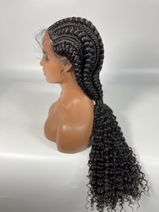 <span class=keywords><strong>Cheveux</strong></span> synthétiques en crochet de style faux loc <span class=keywords><strong>court</strong></span> en dentelle faite à la main moderne en gros, tresses africaines pour femme, perruque tressée - Product Image 2