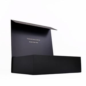 Cajas de Regalo Plegables de Cartón Negro de Lujo con Logotipo Personalizado, Cajas Magnéticas de Papel con Lámina Dorada para Pequeñas Empresas - Product Image 3