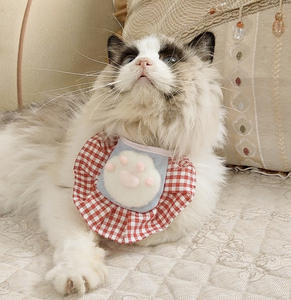 [Série Style Denim] Bavoirs pour animaux de compagnie en polyester style <span class=keywords><strong>cowboy</strong></span>, bavoirs semi-circulaires pour chiens et chats, toutes saisons - Product Image 6