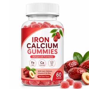 Adult Iron & Calcium Gummies-Blood <b>Builder</b> Vitamin Supplement Vegan & Gluten-Free - Product Image 1
