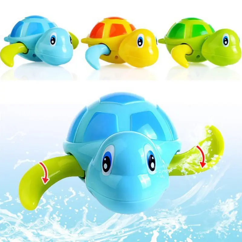 Cute cartoon animal tortoise classic baby water toy infant swimming turtle bathtub wound-up chain clockwork kids bath floating