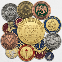 Pièce de monnaie commémorative personnalisée en alliage de zinc bicolore avec logo gravé et détails en relief, vente en gros