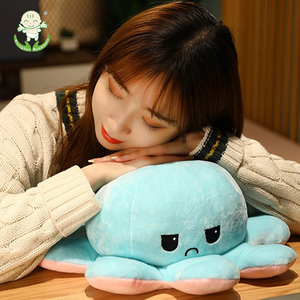 Poupée de poulpe en <span class=keywords><strong>peluche</strong></span> réversible mignonne-Flip pour montrer différentes humeurs Adorable jouet en <span class=keywords><strong>peluche</strong></span> pour la décoration des enfants. - Product Image 2