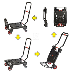 फोल्डेबल 2-इन-1 हैंड ट्रक ट्रॉली (120 किलो/200 किलो)-कार की चकास्टर - Product Image 3