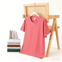 T-shirts décontractés à col rond pour hommes, 100 % coton tricoté 220 g/m², coupe ample, manches courtes, couleur unie, vente en gros