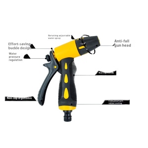 Pistola de Agua Amarilla Multifuncional de Plástico Resistente de Alta Presión (1000pa) con Cabezal de 5m para Lavado y Cuidado de Autos, Uso Manual - Product Image 3