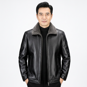 <b>Mens</b> Bomber <b>Jacket</b> Waterproof Treated Real Hide Aviator Coat Classic Warm Winter Outerwear <b>Men</b> <b>Leather</b> <b>Jacket</b> - Product Image 1