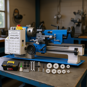 Mini tour à métaux 7 x 12 pouces, 2250 tr/min, 400 W, vitesse variable, tour manuel de table pour le tournage des métaux - Product Image 2