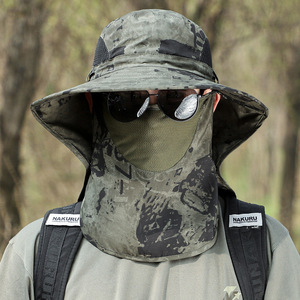 Protezione esterna cappello da sole stringa secchio da pesca tappo con copertura per il viso e il collo per gli uomini e le donne rimovibili - Product Image 2