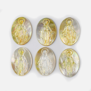 प्राकृतिक पीले शेल गहने अंडाकार थोक कस्टम कट आकार मोती की उच्च गुणवत्ता वाली माँ - Product Image 3