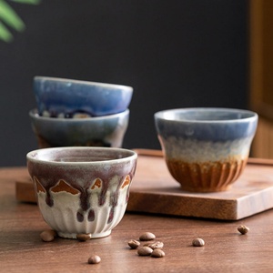 120ML Kung Fu Retro Master <b>Cup</b> Tea <b>Cup</b> Handmade Japanese Style Single <b>Ceramic</b> <b>Cup</b> and Saucer Vintage Design Home Drinkware - Product Image 3