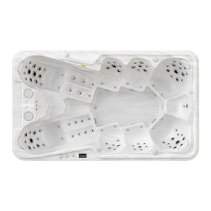 Bañera de Hidromasaje Rectangular de Lujo, Moderna <span class=keywords><strong>y</strong></span> Independiente, con 97 Jets, Acrílica, para Uso en Exteriores, Jardín <span class=keywords><strong>y</strong></span> Hoteles - Product Image 1