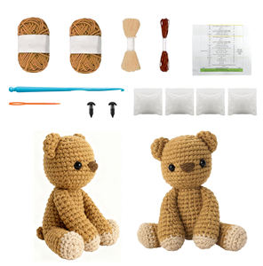 थोक diy जानवरों के पौधे उपहार बुना हुआ गुड़िया हस्तनिर्मित शुरुआती बच्चे उपहार सेट क्रोकेट डॉल किट - Product Image 2