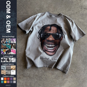 100% Baumwolle 250gsm Übergroßes Herren-Freizeit-T-Shirt mit Kurzen Ärmeln und Einfarbigem Muster aus Gestricktem Stoff mit Digitaldruck - Product Image 1