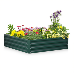 Maceta moderna de metal para jardín DB, cuadrada, para exteriores, ecológica, con recubrimiento en polvo, para flores y plantas verdes - Product Image 1