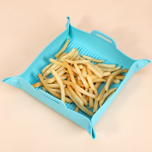 Tapis de cuisson carré en silicone réutilisable pour friteuse à air, résistant aux hautes températures pour la cuisson - Product Image 4