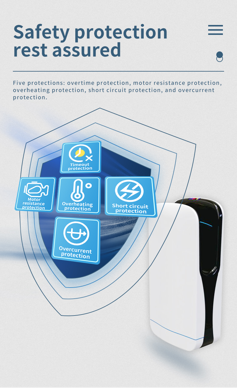 FALIN FL-2029 Washroom Automatic Jet Dryer ABS Body White Hand Dryer with HEPA filter