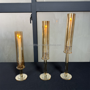 2025 New Latest Design 3 Glass Cylinder Set <strong>Vase</strong> Rose Table Wedding Gold <strong>Vase</strong> Centerpiece Acrylic <strong>Flower</strong> Stand - Product Image 6