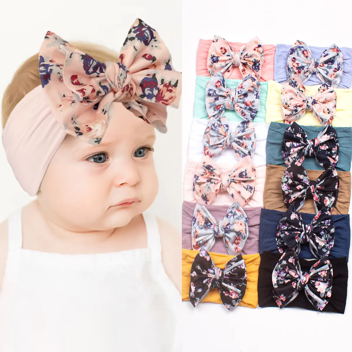 1 Stück Baby Stirnband Blume Kleinkind Kleinkind Kinder Haarschmuck Mädchen Neugeborene Bogen Turban Bandage Kopf bedeckung Kopf wickel Geschenk