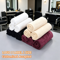 Serviette de fitness et de salon en microfibre écologique à séchage rapide, motif écossais brodé, pour bain et spa, séchage rapide, 41x71cm, pour commande en gros