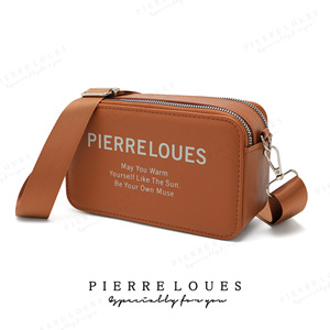 Pierre Loues Women's Crossbody <b>Bag</b> Large Capacity Zipper Closure Everyday Use Brown - Product Image 2
