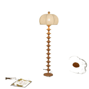 Floor <b>Lamp</b> Natural Wood Color 48x162cm LED Light Source <b>Switch</b> Control Home Living Room Bedroom Lighting - Product Image 4