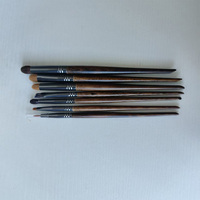 Ensemble de pinceaux de maquillage en poils synthétiques avec logo personnalisé, manche en bois lisse de haute qualité, pinceaux de maquillage professionnels de luxe