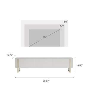 AJUNION Meuble <span class=keywords><strong>TV</strong></span> moderne Meuble <span class=keywords><strong>TV</strong></span> en bois Table console Meuble de salon Meuble <span class=keywords><strong>TV</strong></span> de table en pierre frittée beige - Product Image 5