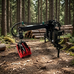 Remorque de transport de grumes industrielle montée sur <span class=keywords><strong>tracteur</strong></span> avec bras stabilisateurs - Product Image 3