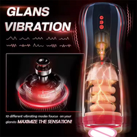 Teleskopischer Masturbationsbecher Sexspielzeug für Männer Realistischer Automatischer Masturbationsbecher Vaginaler Vibrator