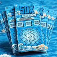 Cartes de visite en carton personnalisées imprimées à l'écran, design style océan, numéros variés, revêtement de sécurité pour usage promotionnel