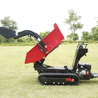 Farm Power Barrow Mini Track Crawler Dumper Capacité de charge 800kg Essence Mini Dumper avec pelle avant Crawler Mini Dumper