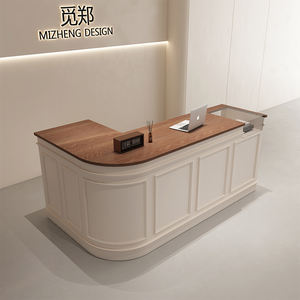 Bureau de <span class=keywords><strong>caisse</strong></span> enregistreuse en laque minimaliste de style français en bois durable pour magasin de vêtements pour hommes et femmes café réception de fleurs - Product Image 4