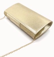 Nouveau élégant fête Sequin coquille pochette dames en cuir pochette mariage paillettes sacs à bandoulière femmes plissé sacs de soirée