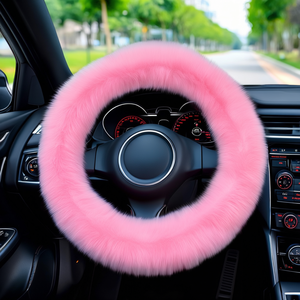 Funda para volante de piel sintética rosa 37-39 cm para interior de coche G-F62 - Product Image 2