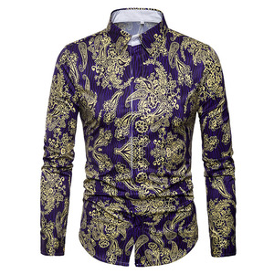 Chemises pour hommes à imprimé floral Paisley, coupe slim, neuves, <span class=keywords><strong>chemise</strong></span> rouge décontractée pour hommes, streetwear, <span class=keywords><strong>chemise</strong></span> sociale, hauts pour hommes - Product Image 5