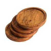 Ensemble de dessous-de-verre en bois d'acacia naturel, écologiques, avec protection de table de style campagnard pour tous les types de tables