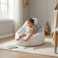 Fauteuil Poire Esthétique Scandi Gris et Blanc pour Bébé, Transat pour Tout-Petit, Canapé Confort Utérin Bionique, Siège Sensoriel pour Nourrisson, Jouet de Crèche