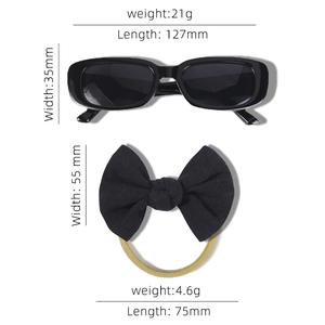 Lage Prijs 2023 Mode Retro Rechthoek Zonnebril Kleine Vintage Vierkante <span class=keywords><strong>Frame</strong></span> Zonnebril En Nylon Hoofdband Set Voor Kinderen - Product Image 4