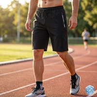 Shorts Capri Homme Personnalisés en Soie Glacée Respirante, Tissés, Coupe Ample et Légère, Motif Uni, en Nylon, Idéaux pour l'Été
