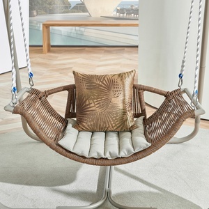 Long Ang Best-Selling Outdoor Aluminum <b>Frame</b> Furniture Courtyard Double Hanging Chair <b>Swing</b> Set With Cushion - Product Image 3